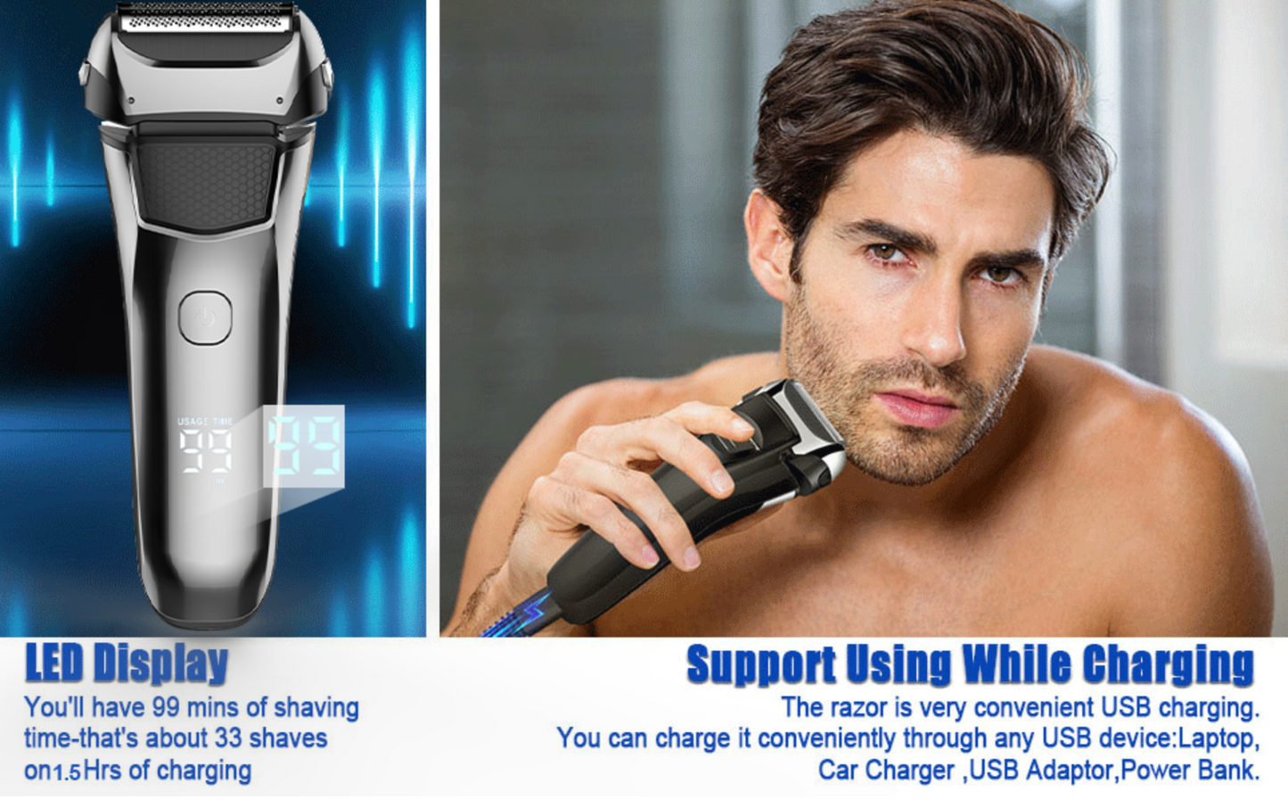 Electric Razor for Men,Shavers for Men Electric Razor Wet Dry