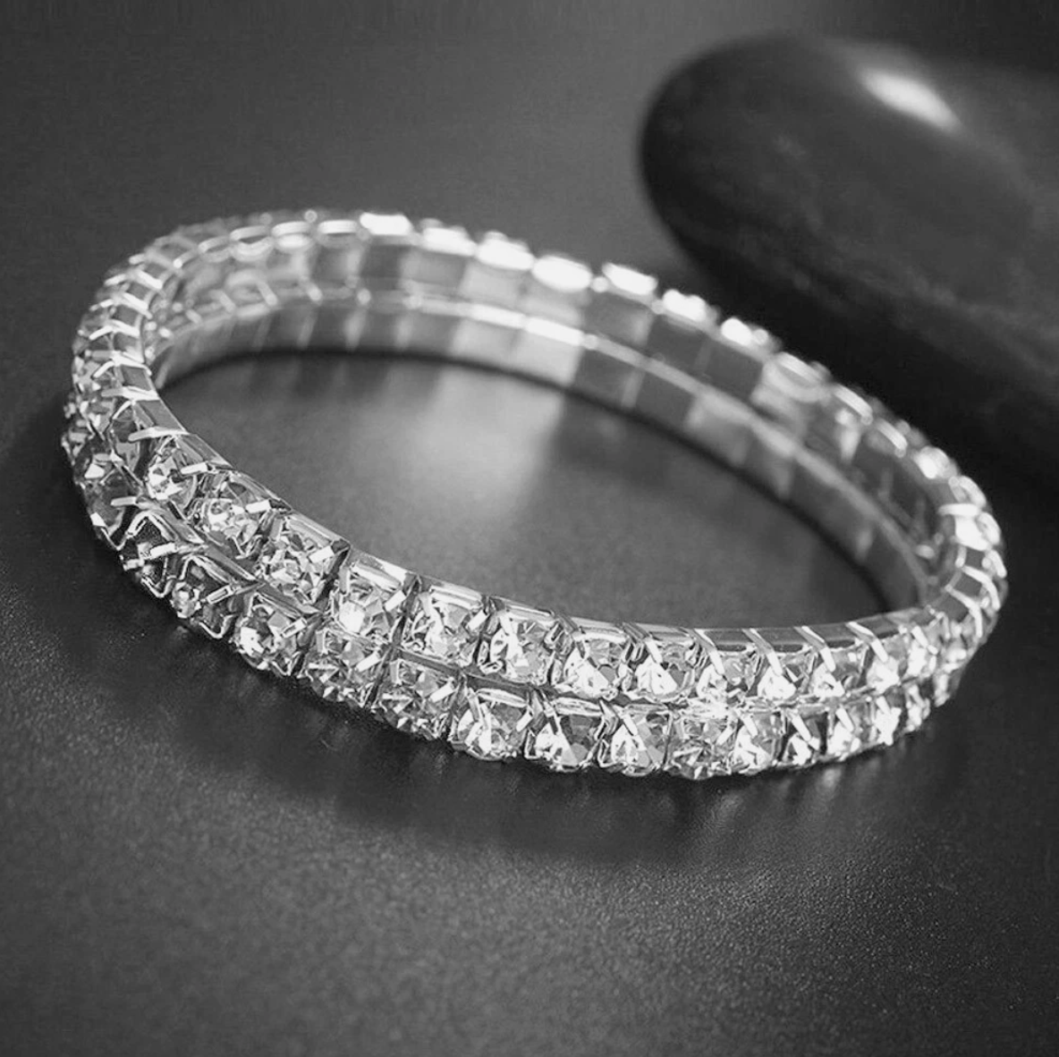 Diamond 2 LINE Anklet Bracelet for Women Gift