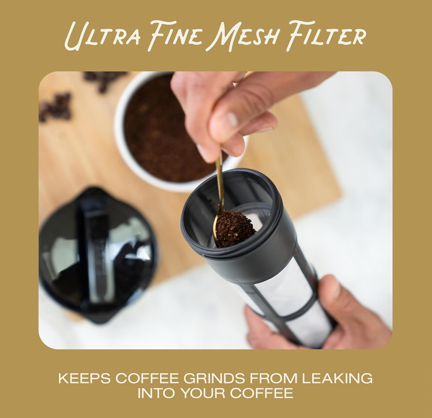 Deluxe Brew Coffee Maker - Airtight Pitcher with Leak-Free Lid - BPA-Free Cold Brew Maker with Silicone Handle