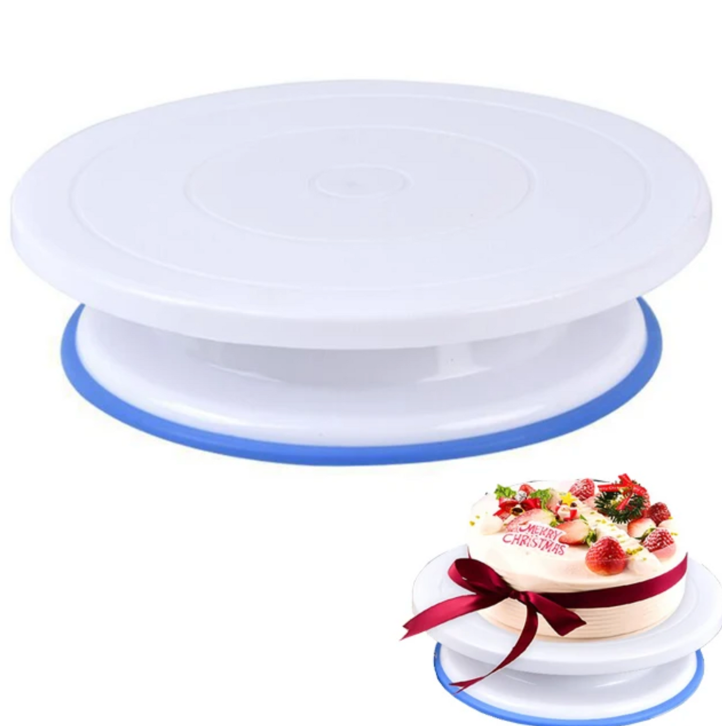 11" Revolving Plastic Cake Turntable / Stand with Non-Slip Base
