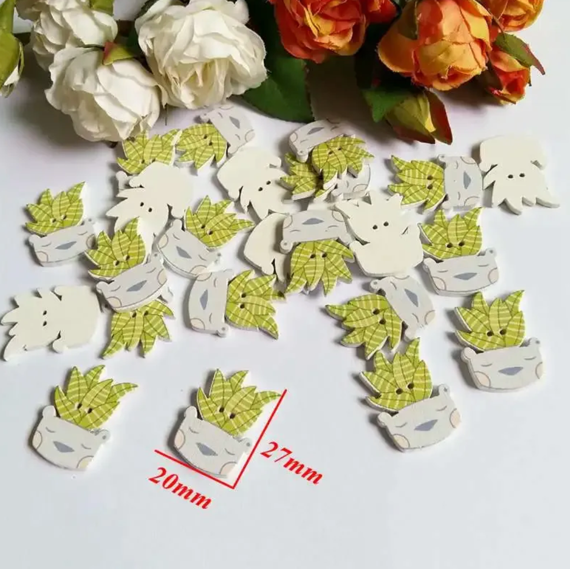 100 PCS Cartoon Wooden Buttons – DIY Sewing & Craft Supplies 🧵✨