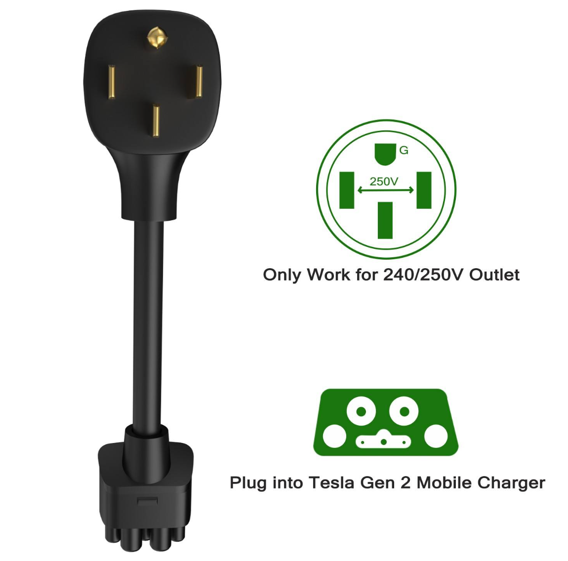 Tesla NEMA 14-50 Gen II Mobile Connector Smart Adapter