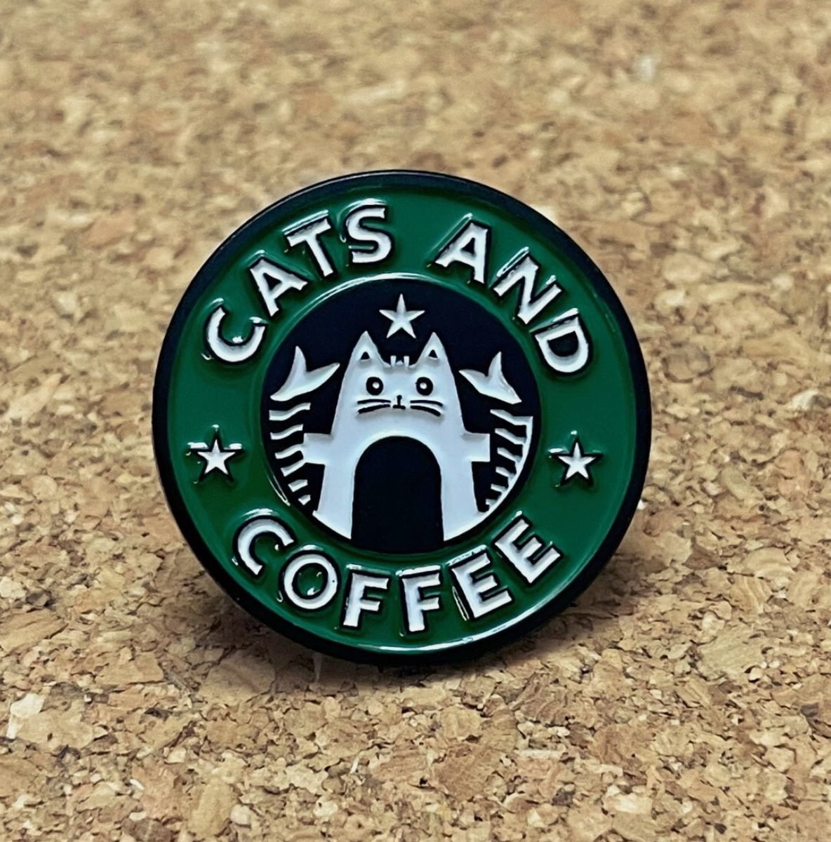 βπ± Cats & Coffee Enamel Pin β Starbucks-Inspired Cute Cat Lapel Badge for Coffee Lovers