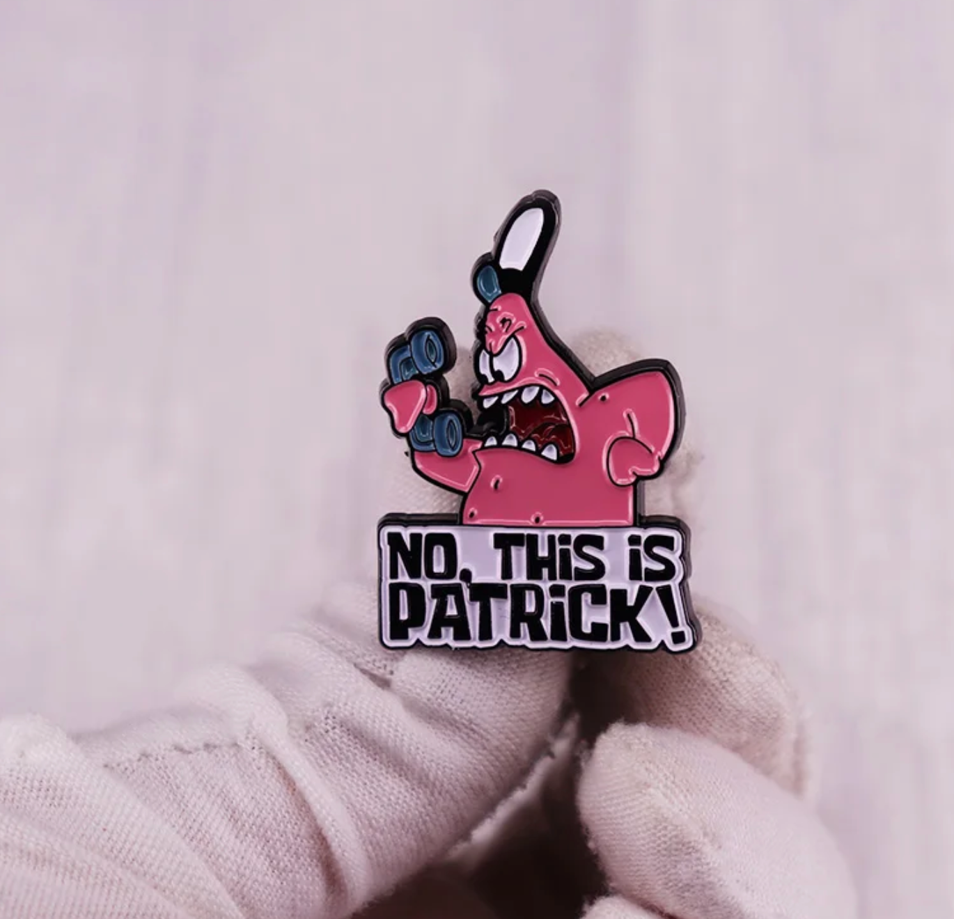 π Patrick Star βNo, This is Patrick!β Enamel Pin β Funny SpongeBob Cartoon Lapel Badge