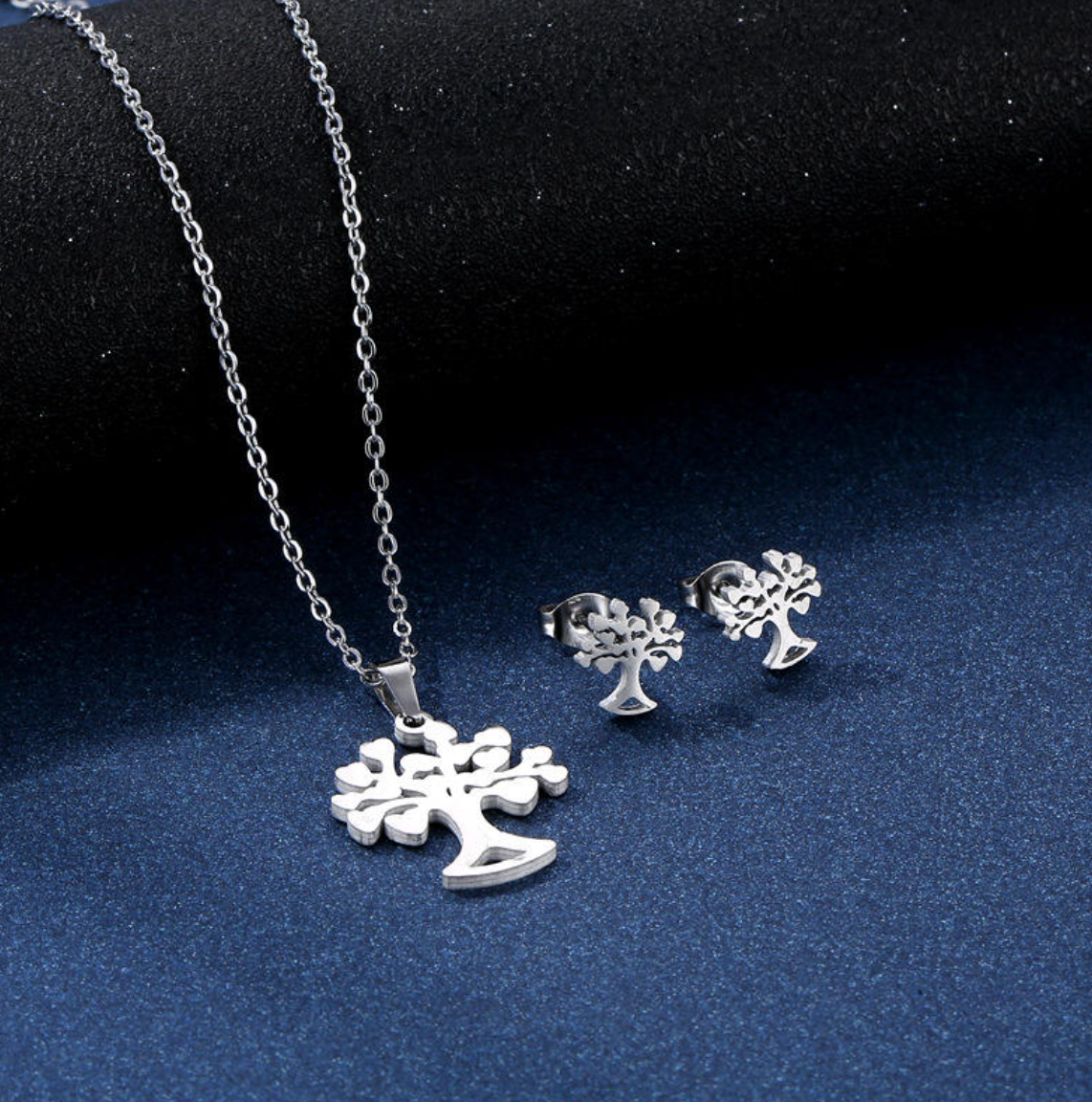 π³ Tree of Life Stainless Steel Jewelry Set β Necklace & Earrings