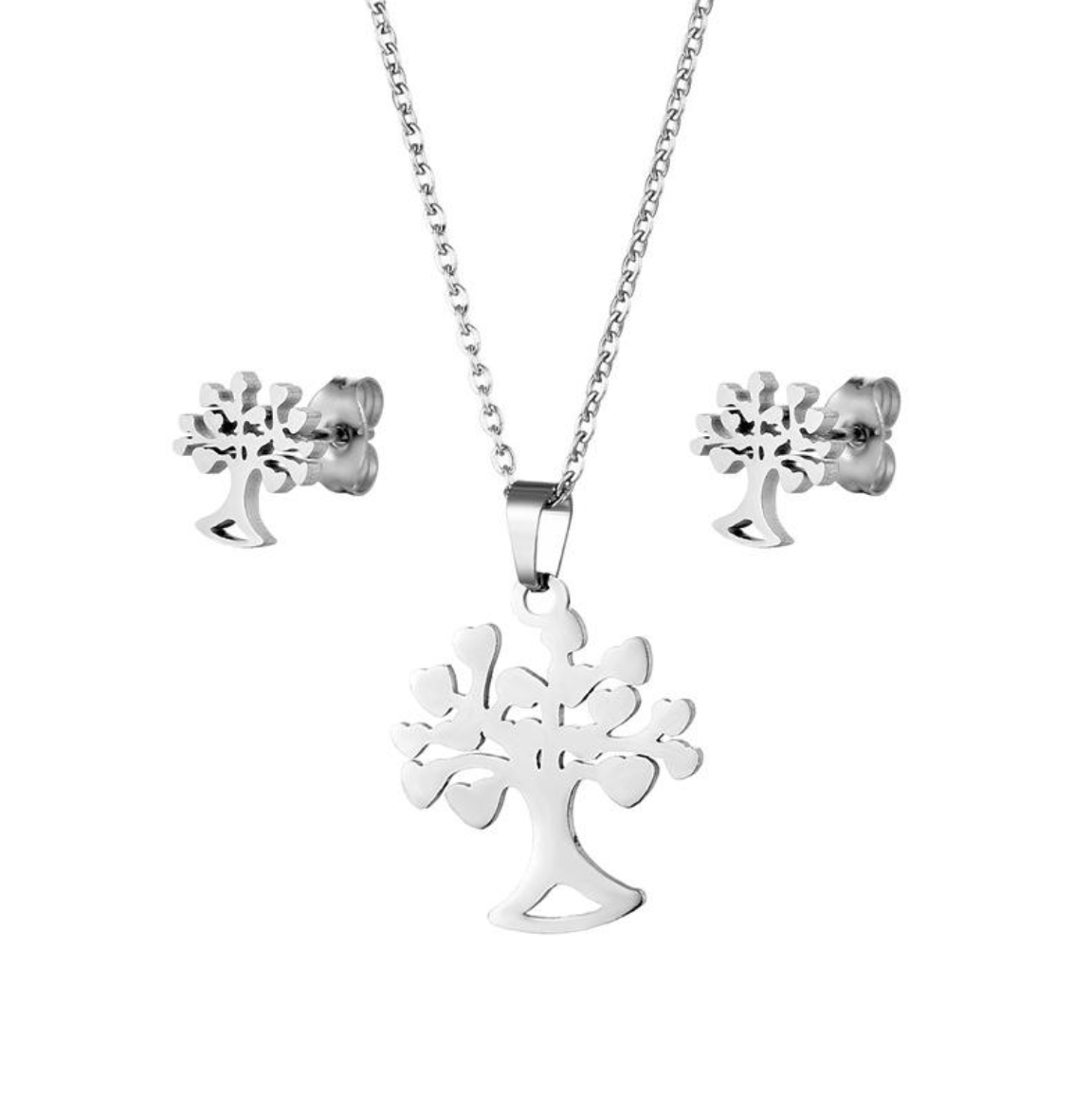 π³ Tree of Life Stainless Steel Jewelry Set β Necklace & Earrings