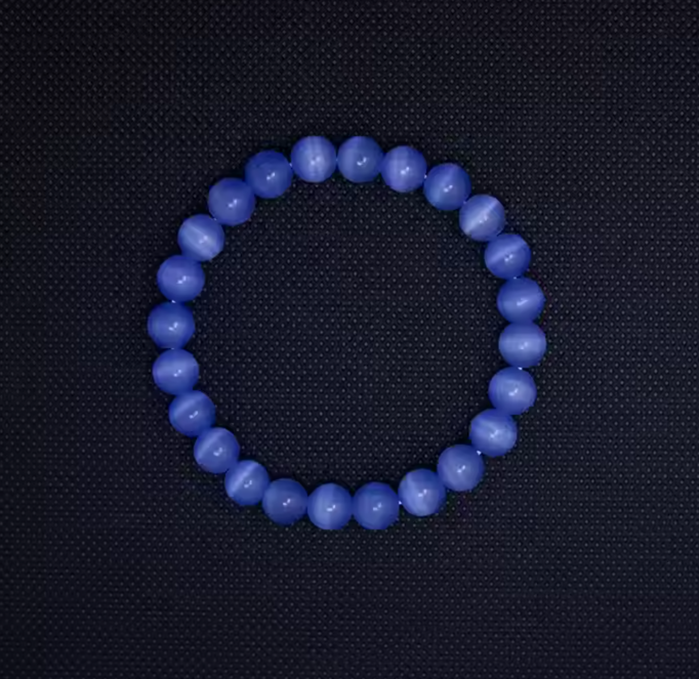🔮 10mm Cat’s Eye Blue Opal Bracelet – Calming & Balance Energy Stone