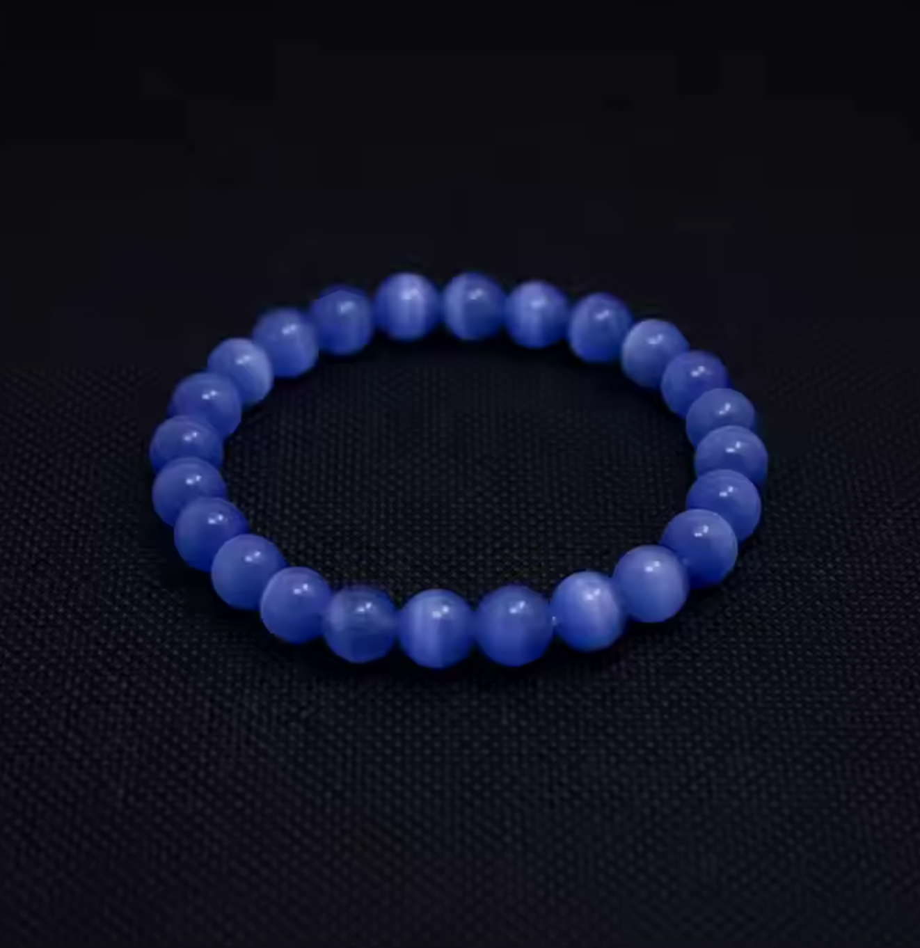 🔮 10mm Cat’s Eye Blue Opal Bracelet – Calming & Balance Energy Stone
