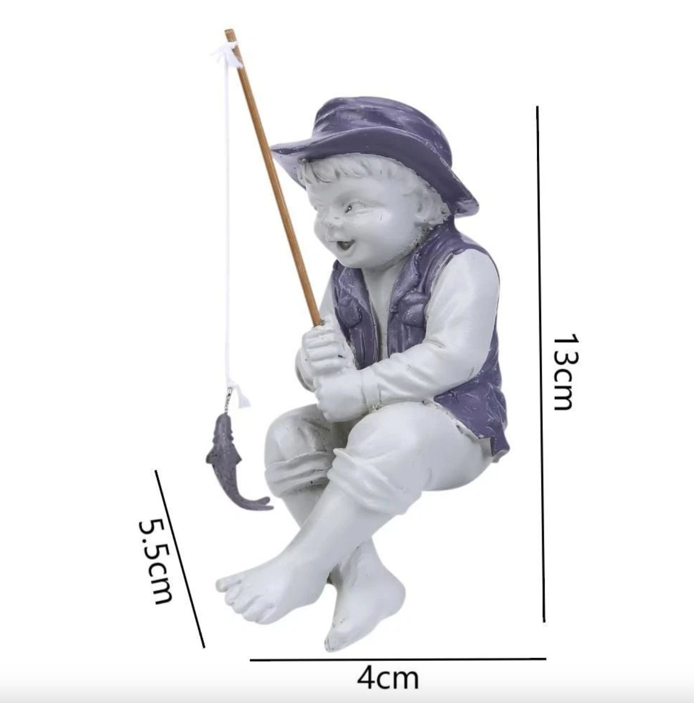 Frederic the Little Fisherman of Avignon Boy Fishing Garden Statue 13 cm height