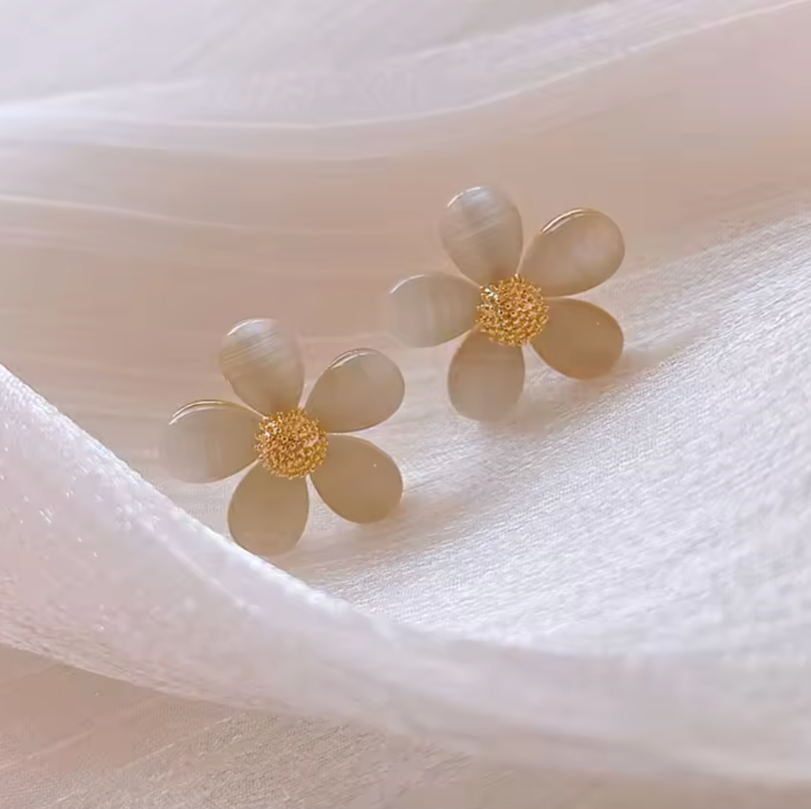 Korean Fashion Opal Flower Earrings – Sweet OL Style