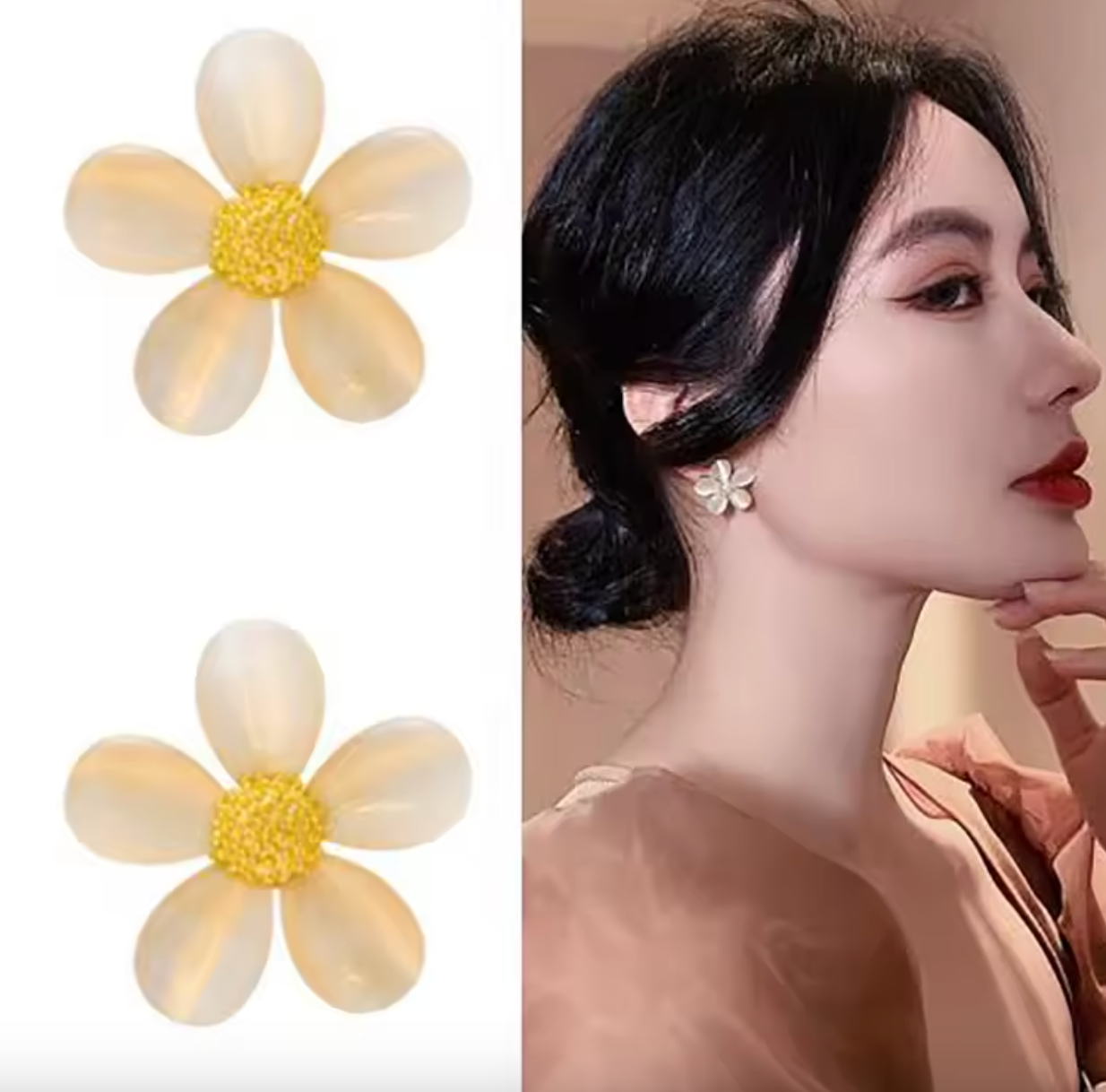 Korean Fashion Opal Flower Earrings – Sweet OL Style