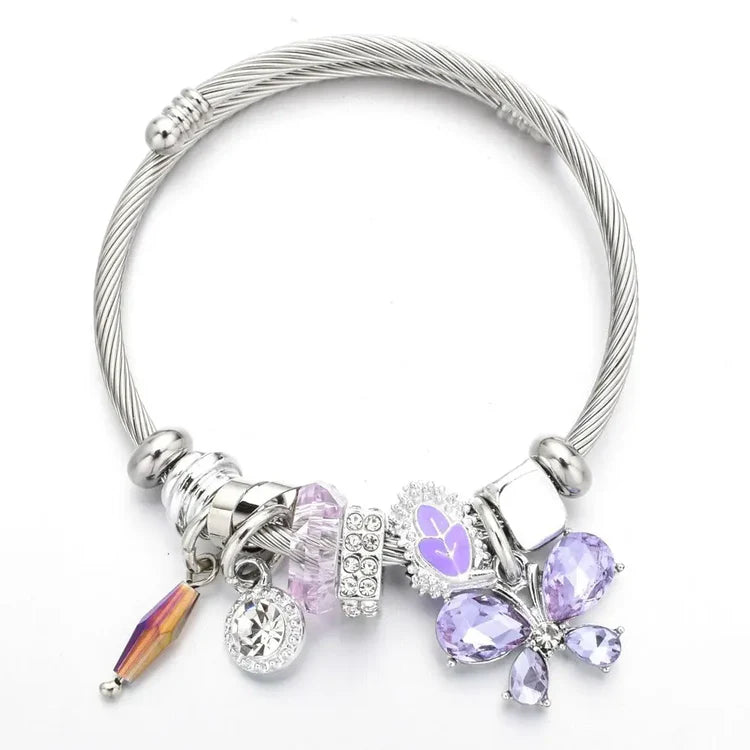 Butterfly Pendant Alloy Bracelet – Elegant Jewelry