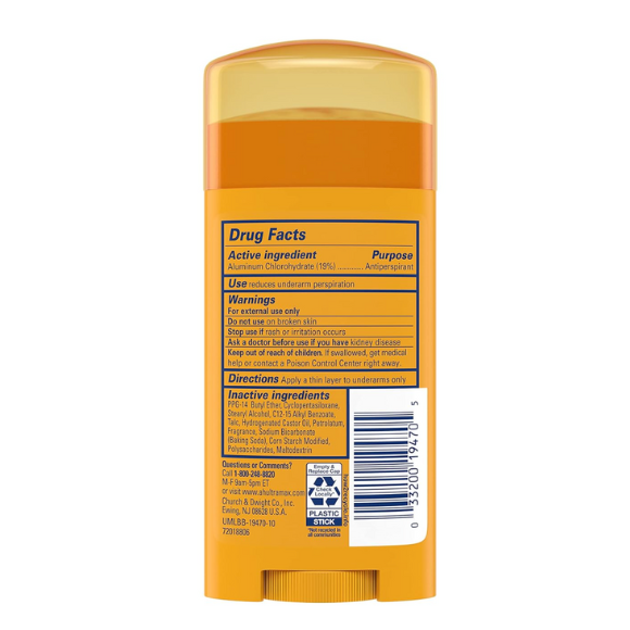 ARM & HAMMER ULTRAMAX Anti-Perspirant Deodorant Solid Powder Fresh, 2.6 Ounce