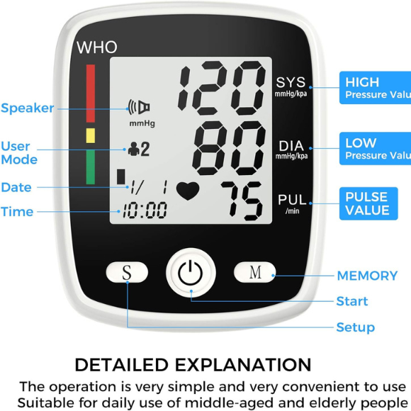 Blood Pressure Monitor with Carrying Case Portable