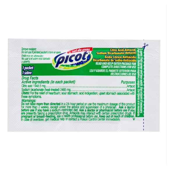 Picot Sal De Uvas Antacid Powder 8ct
