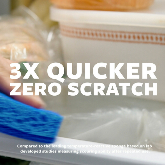 Scotch-Brite Zero Scratch Scrub Sponge, 1 Piece, 3x Quicker & Stronger