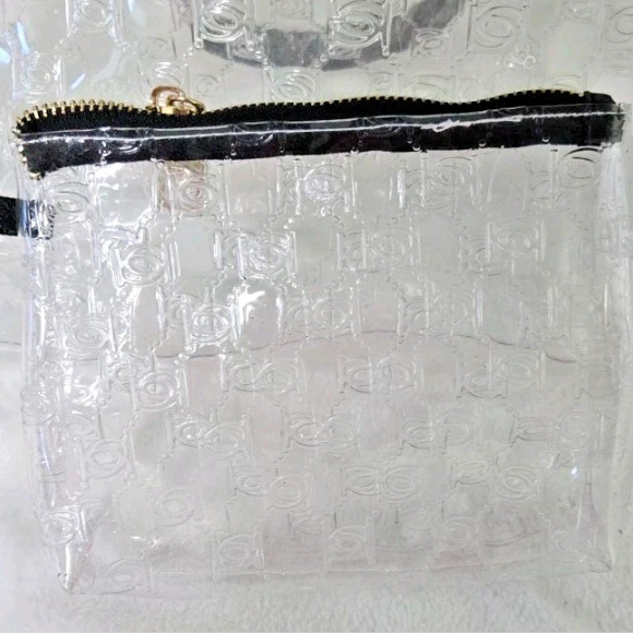 BEBE Caitlin clear tote - CLEAR/BLACK