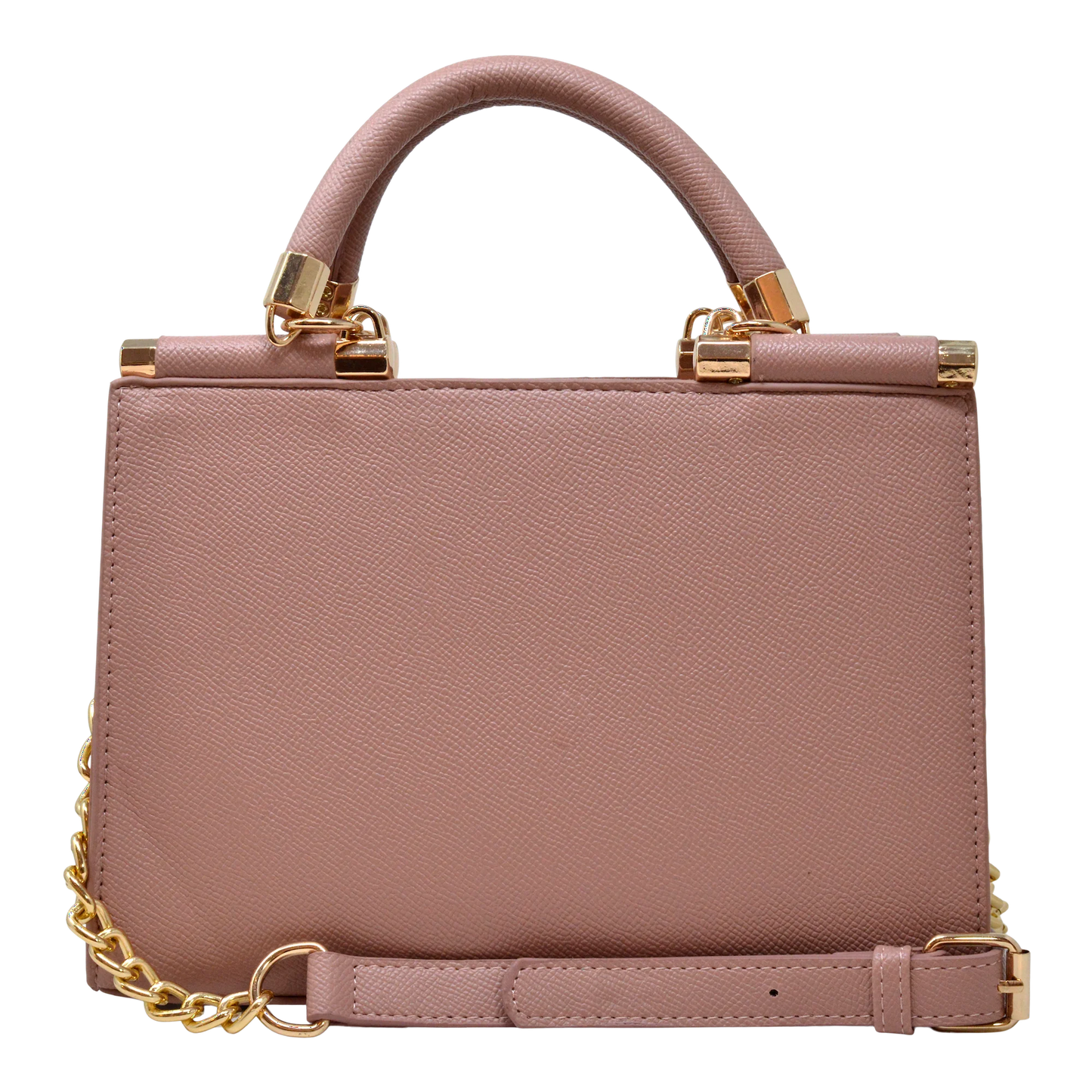 BEBE Alex quilted small satchel w/cc dusty rose