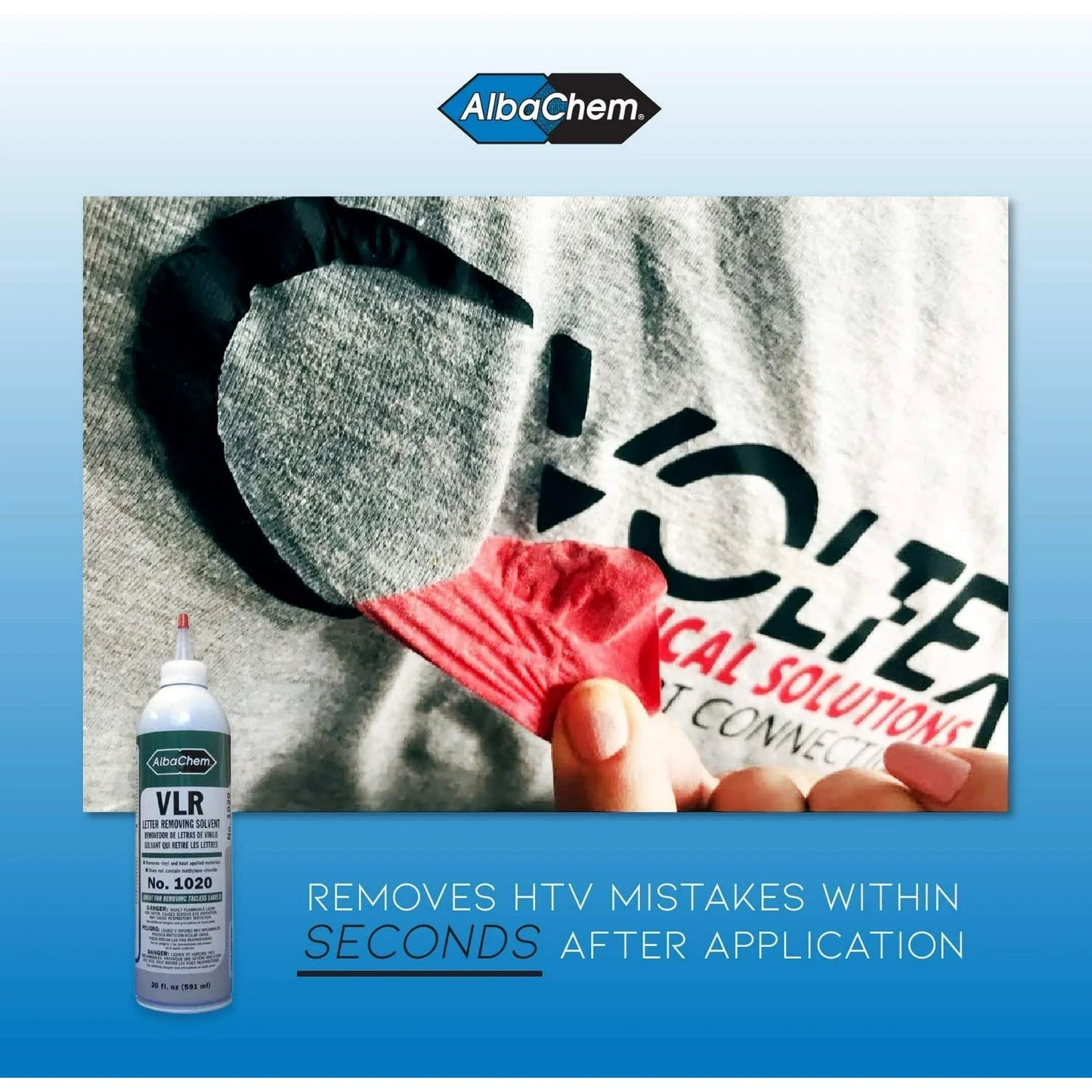 AlbaChem Original VLR Heat Transfer Letter Removing Solvent - Paint Remover for Fabric 20 fl. oz.