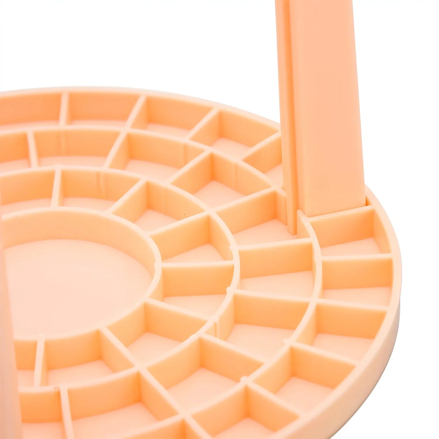 Pink Makeup Brush Holder – Round Plastic Storage Stand for Brushes, Pencils & Desk Supplies
