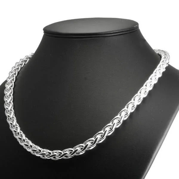 π 8mm Heavy Braided Wheat Chain for Men β 24β Stainless Steel Necklace | Durable, Stylish, Unisex Jewelry