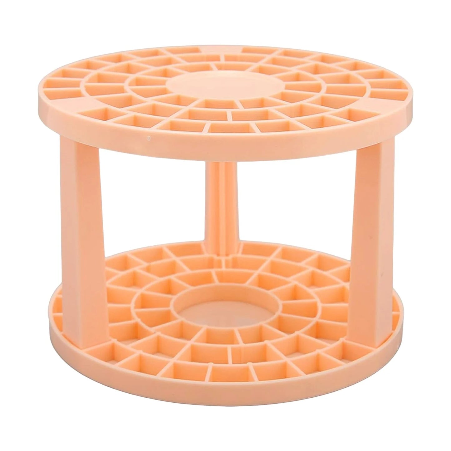 Pink Makeup Brush Holder – Round Plastic Storage Stand for Brushes, Pencils & Desk Supplies