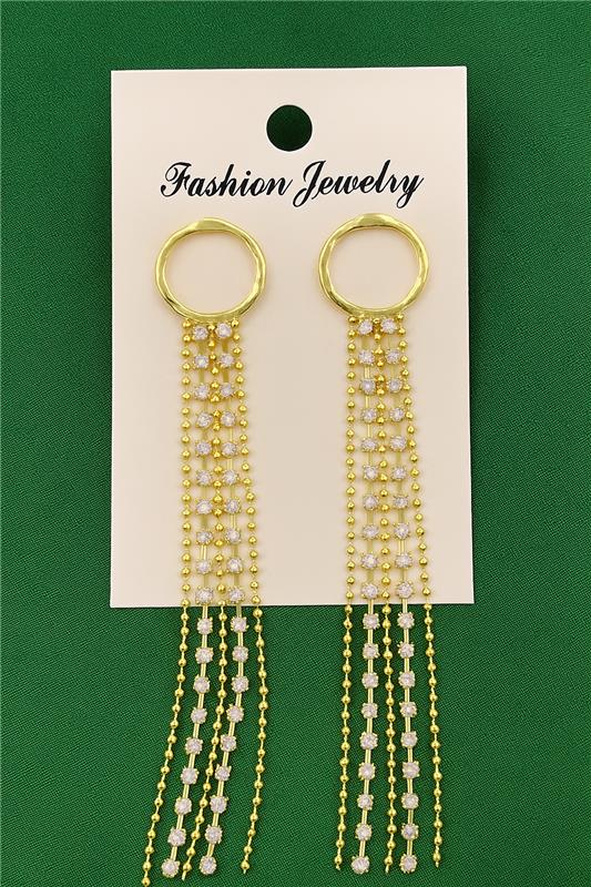 Fashion Geometric Tassel Zircon Drop Earrings for Women – Copper Statement Jewelry