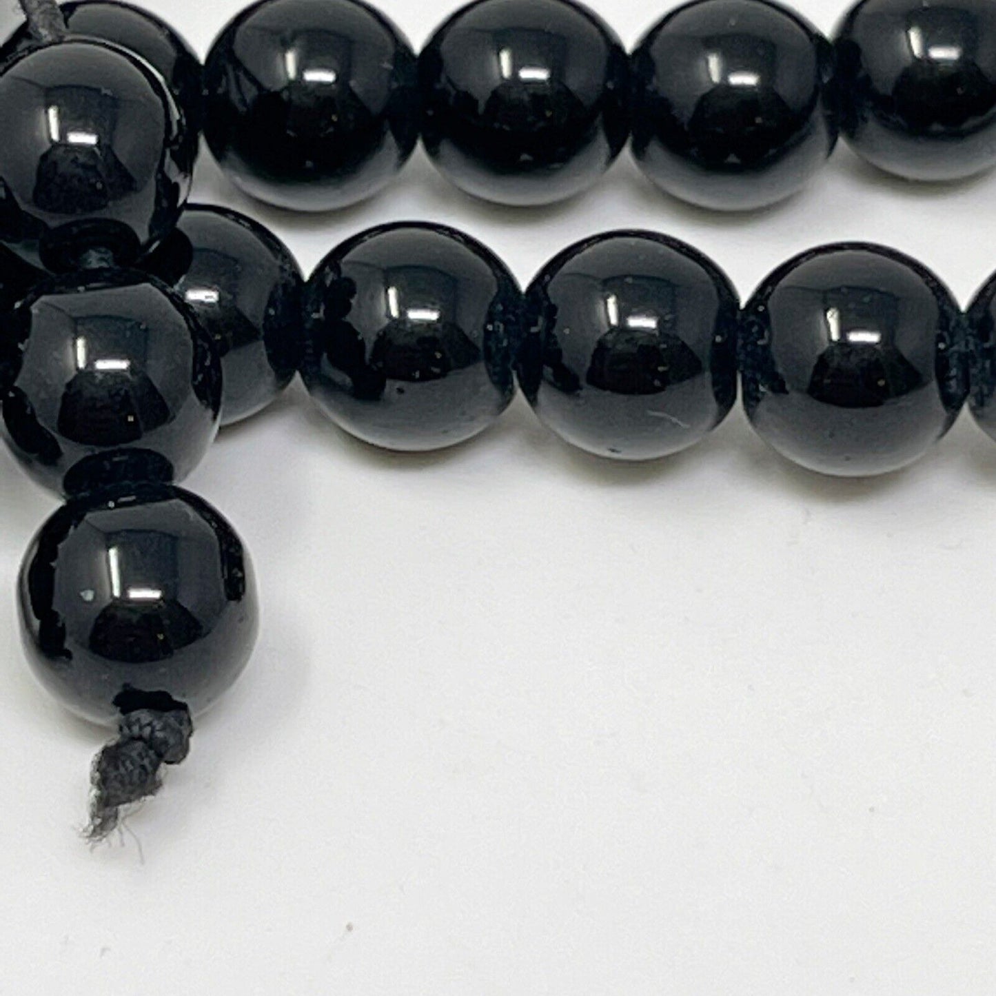 Black Onyx Men’s Necklace – 14” Beaded Mala Chain for EMF Protection & Energy Shielding