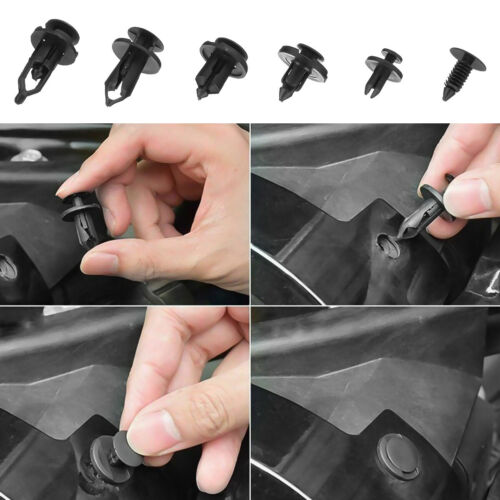 200 Pcs Push Bumper Fastener Rivet Clips with 6 Size Auto Body Retainer Clips