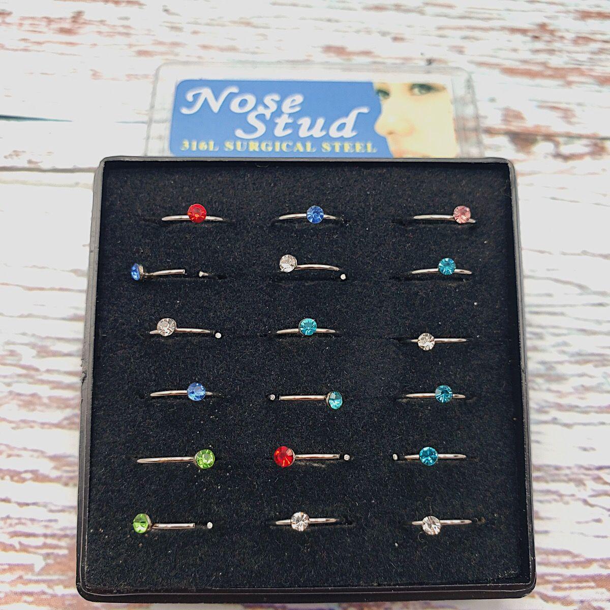 π 18pcs Multi-Colored Nose Rings β Surgical Steel Nose Studs & Hoops Set for Women & Men