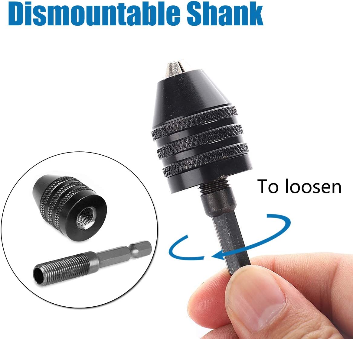 2 Pcs Hex Shank Keyless Drill Chuck, Quick Change Adapter Converter drill adapter
