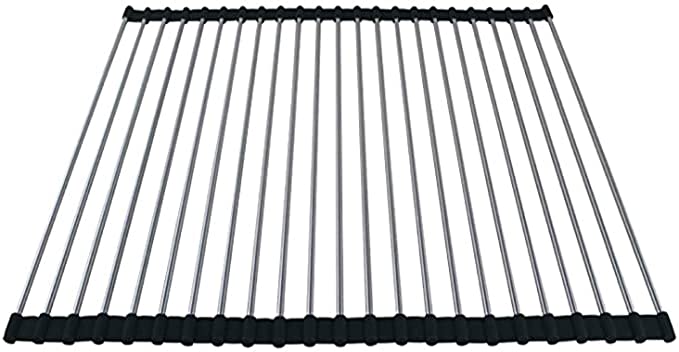 ❗️NEW❗️ Extra Large Over the Sink Drying Rack Stainless Steel Roll-Up Dish Food Drainer