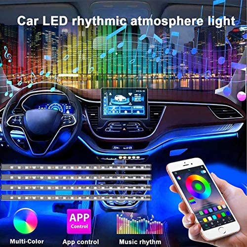 Car LED Interior Lights with Music Sync β 72 RGB LEDs, Bluetooth & Remote Control, USB Ambient Light Strips for Cars, Trucks, SUVs, Motorcycles
