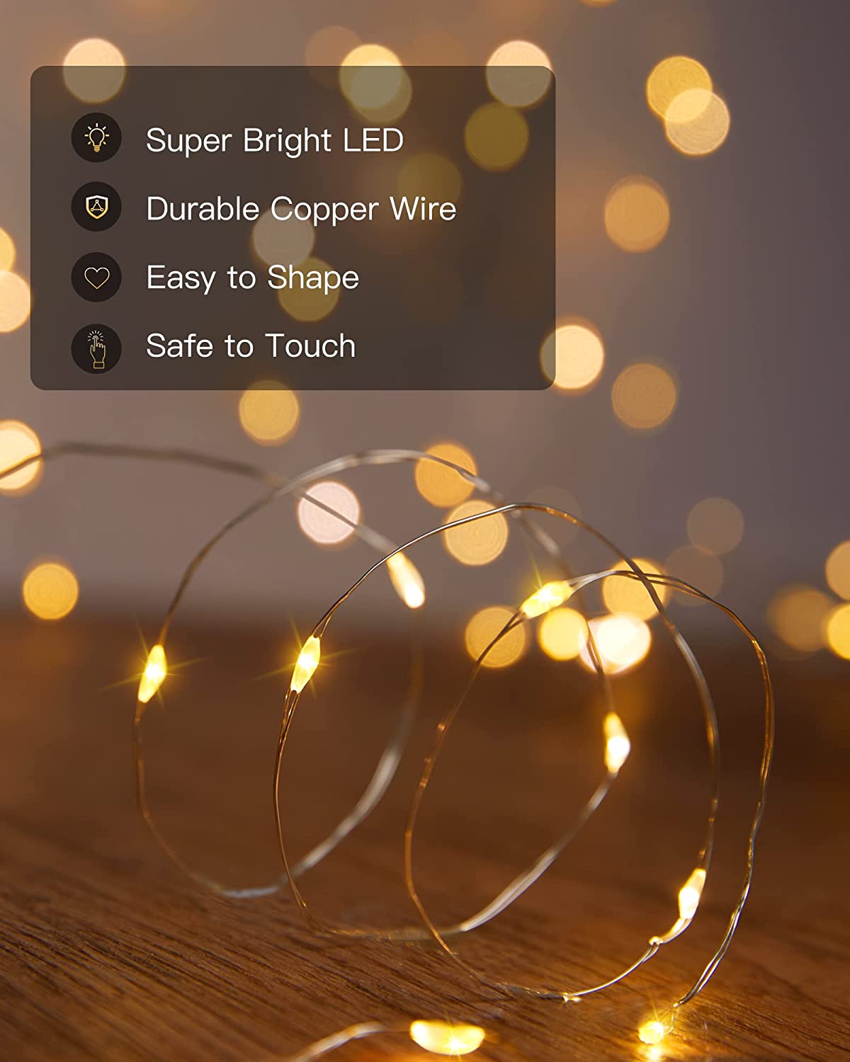 Solar String Lights 2 Pack 66Feet 200 Led Solar Powered Fairy Lights with 8 Modes Waterproof Decoration for Patio Yard Trees
