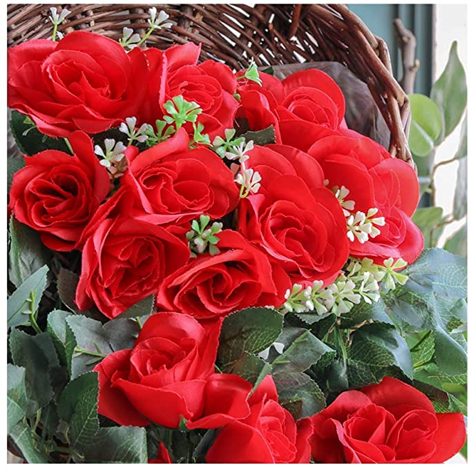 90cm Garland Vine Artificial Flower Red Fake Ivy Plant Home Garden Party Decor