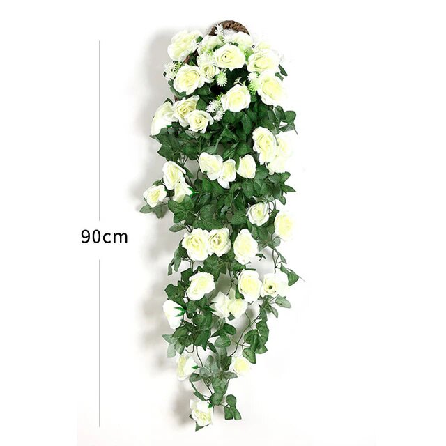 ๐ฟ 90cm White Artificial Flower Garland โ Fake Ivy Vine for Home, Garden & Party Decor
