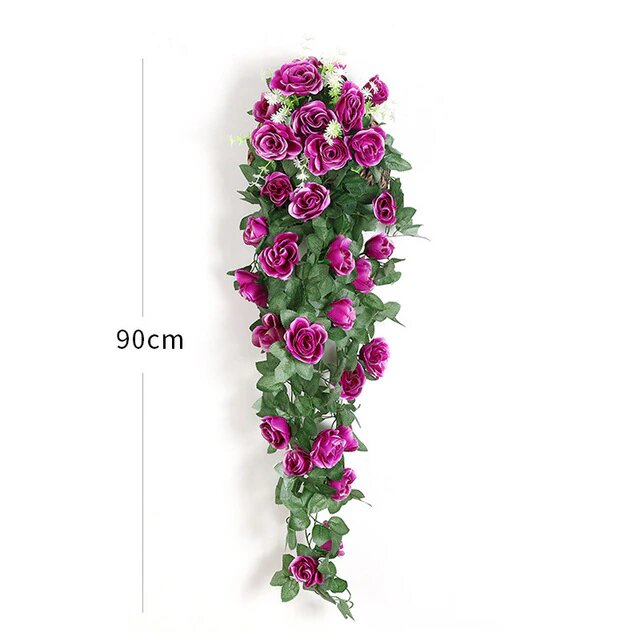 90cm Garland Vine Artificial Flower Purple Fake Ivy Plant Home Garden Party Decor