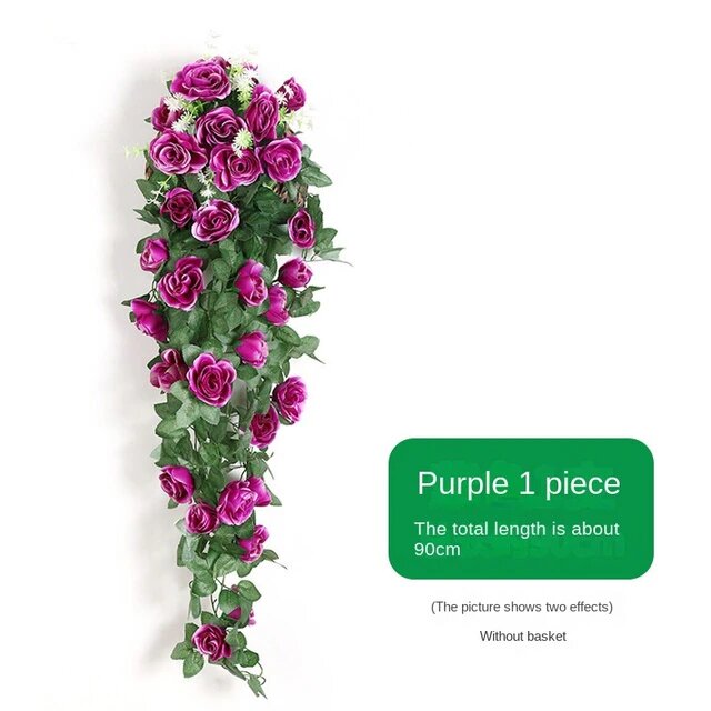 90cm Garland Vine Artificial Flower Purple Fake Ivy Plant Home Garden Party Decor