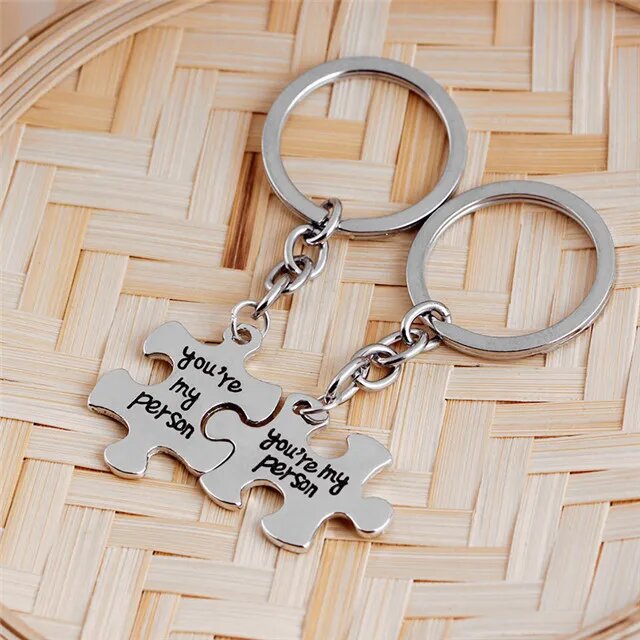 You’re My Person Puzzle Keychain Set of 2 – Stainless Steel Couples Gift for Anniversary, Wedding, Valentine’s Day
