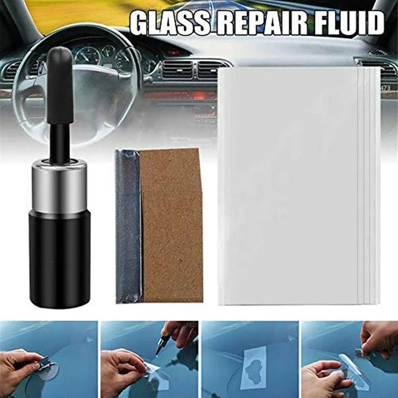 Windshield Repair Kit Cracked Glass Repair Kit to Fix Auto Glass Windshield Crack Chip