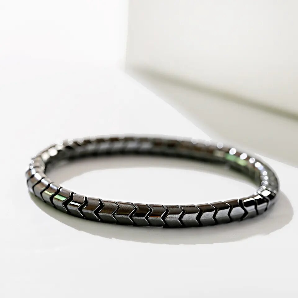 Magnetic Therapy Hematite Bracelet 8mm Natural Stone Beads for Men & Women – Energy Balance & Wellness Jewelry