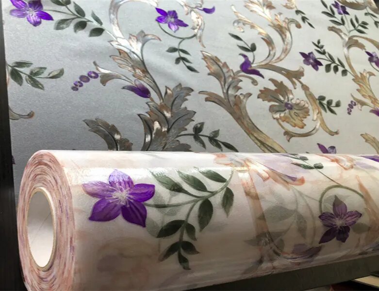 Iris Flower Frosted Non Adhesive Decorative Window Film (17.5x78.5 inch)