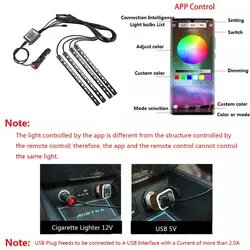 Car LED Interior Lights with Music Sync β 72 RGB LEDs, Bluetooth & Remote Control, USB Ambient Light Strips for Cars, Trucks, SUVs, Motorcycles
