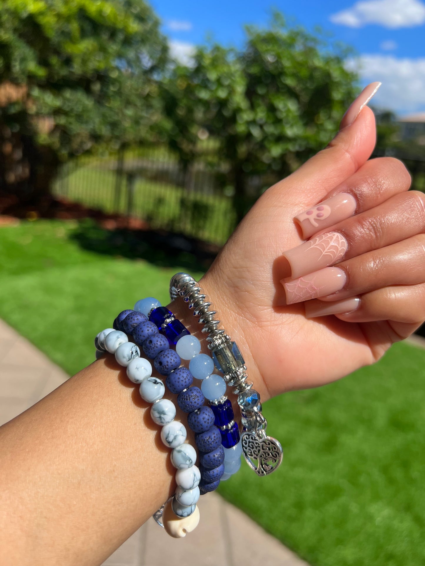 Multilayer Beaded Bracelet – Tree of Life, Heart & Conch Charms