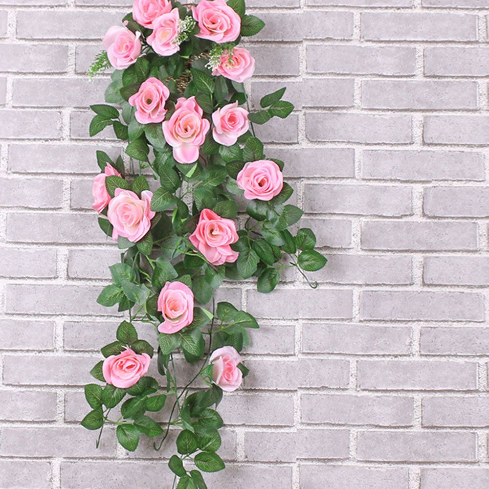 🌸 90cm Pink Artificial Flower Garland – Fake Ivy Vine for Home, Garden & Party Decor