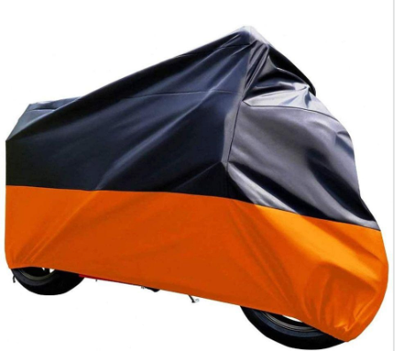 NEW Black and Orange Waterproof Motorcycle Cover XXXL116" Fits Large Cruisers And Touring Bikes