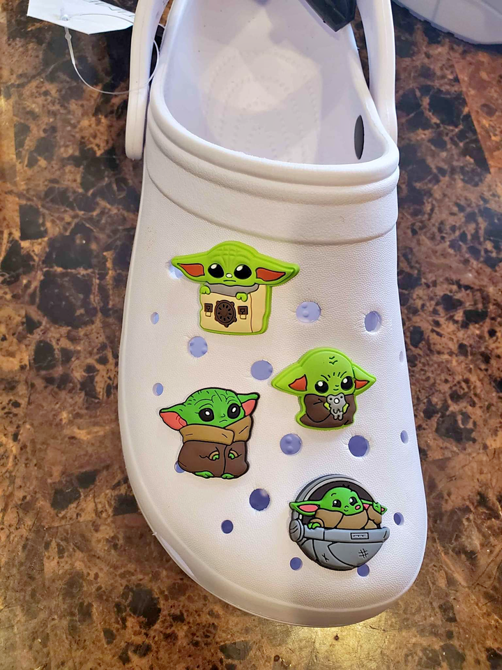 Baby Yoda Croc Charms β Set of 4 High-Quality Shoe Decorations for Crocs & Wristbands