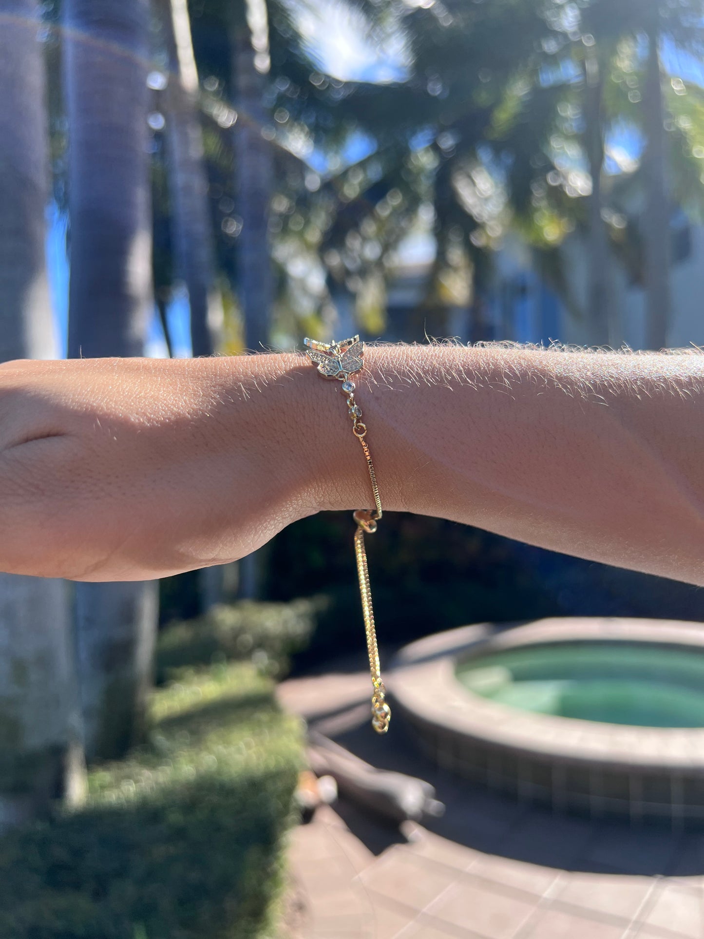 π¦ Korean Style Zircon Butterfly Bracelet β Geometric Titanium Steel Jewelry