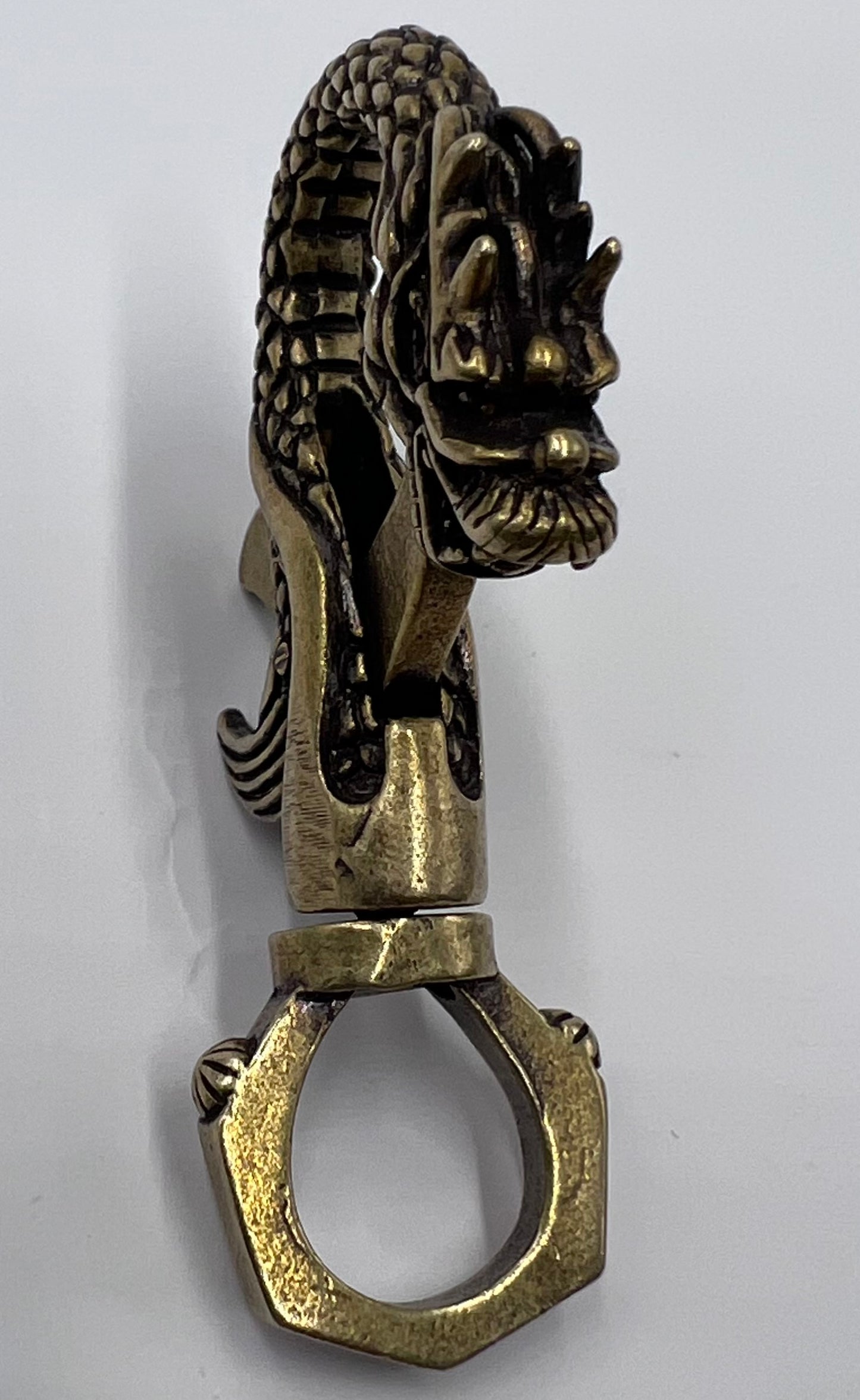 Vintage Copper Dragon Figurine – Mini Brass Statue, Retro Desk Ornament & Keychain Charm