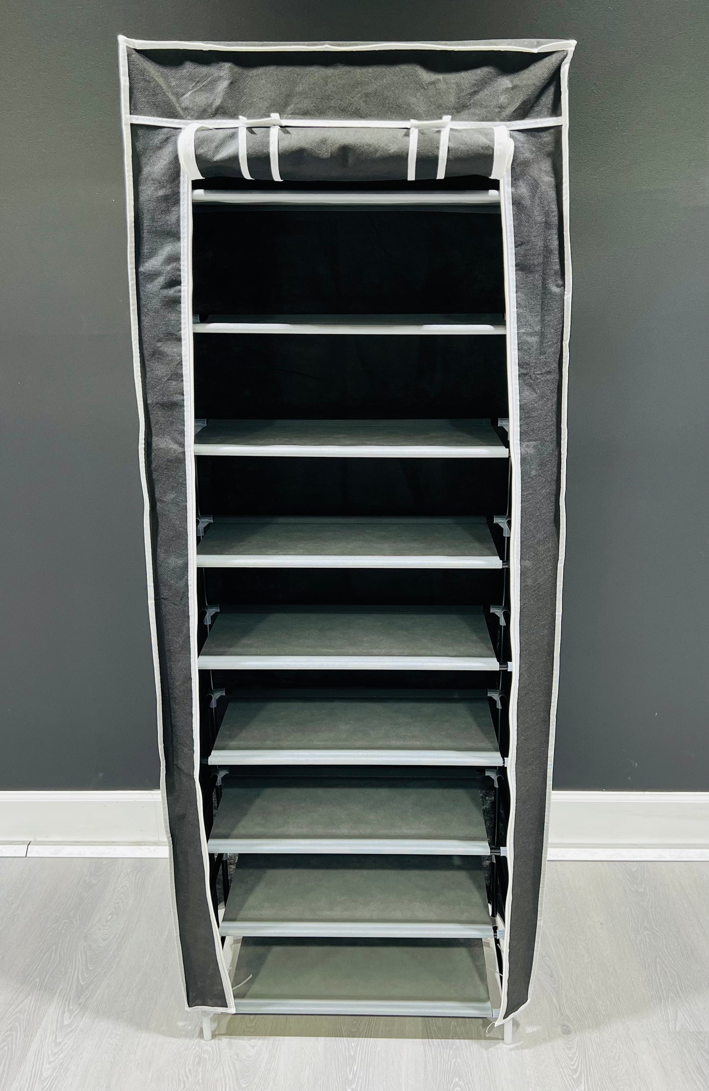 New 9 Tier Shoe Rack Shelf Standing Closet Cabinet Storage with Cover Black